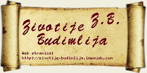 Životije Budimlija vizit kartica